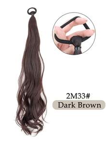 Synthetic Hair Extension Wrap Around Ponytail Bun Hairpiece Messy Curly Elastic Hair Tie Bowknot Bun And Updo Hair Extensions Suitable For Women's Everyday Wear - Brown-Black
