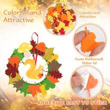 Kit de Guirlanda de Outono do Dia de Ação de Graças, Guirlanda de Folhas de Bordo de Outono. Com Adesivos Brilhantes, Adesivo de Folha de Bordo de Feltro de Outono Kit de Artesanato DIY. Decorações de Feriado para Casa, Sala de Aula e Festa, Kit Festivo de Decorações de Ação de Graças, Natal e Halloween