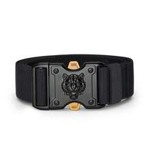 WilliamPOLO Cinturón táctico para hombres con hebilla de liberación rápida con cabeza de tigre, ancho de 1.5", ajustable para cintura de 26 a 50 pulgadas, cinturón de cinta de nilón para todas las estaciones - multicolor - Ver 9