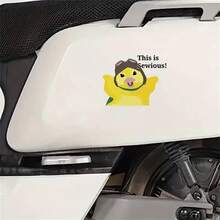 Adesivo de vinil com desenho animado Wonder Pets Mingming, 2 peças, adorável pintinho amarelo com cachecol verde, óculos de proteção, design temático de piloto para laptops, garrafas de água, carros e muito mais