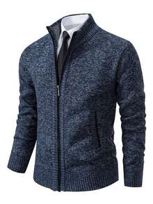 Men's Knitted Thermal Lining Casual Jacket, Fall Winter