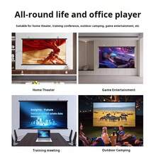 Projector Screen-Office Supplies Projector Accessories, 16:9 High-Brightness Anti-Light Projection Screen, Support 4k Ultra-High-Definition Splicing Screen, Threaded Splicing, Essential Screen For Home Movies - Grey - View 2