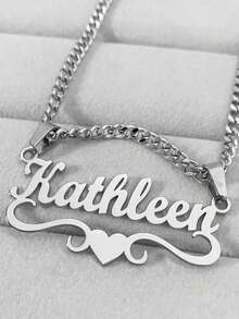 1件金色玫瑰金款式可选，不锈钢心形吊牌，可定制姓名项链，可拆卸链，时尚个性化珠宝，时尚配饰，送给亲朋好友的最佳礼物，适合日常、派对、圣诞节等各种场合，优雅嘻哈风格，无需镀层，适合感恩节、圣诞节等各种节日。金色、时尚、多彩、复古、潮人、简约、Y2K、2000年代时尚、定制、个性化、独特，送给他的理想礼物，送给她的理想礼物，送给男朋友、女朋友、爸爸、妈妈、家人、朋友，适合周年纪念日、生日、毕业典礼、舞会、派对、女士项链、学习用品、返校季、办公室、学校、教室、教师礼物、大学、同事、宿舍、教师、男孩女孩等。青少年、初中生、高中生、大学生、大一新生、大二学生、低年级学生、时尚秋季 - 彩色 - 查看 5