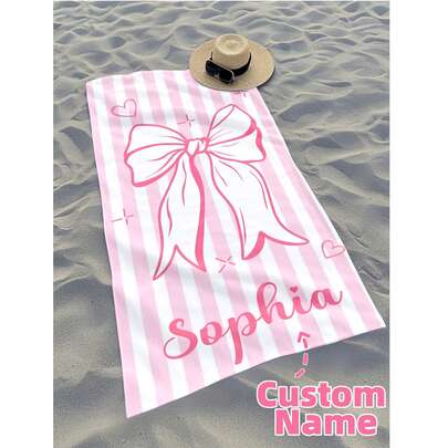 Personalized Kids Beach Towel, Summer Birthday Gift, Summer Vibe, Girls Beach Trip, Customized Beach Towel, Swimming Pool, Beach Decor ,For Family