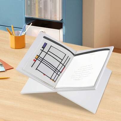 X-Shaped Acrylic Book Stand, White Desktop Cross Frame Acrylic Book Holder, 135° Wide-Angle Convenient Move Reading Stand For Living Rooms, Study Rooms, Classrooms