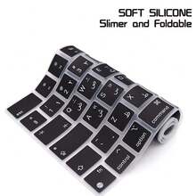 1PC Multilingual Black EU Layout Keyboard Cover Skin Compatible With MacBook Air 13.6"/15.3" (M5 M4 M3 M2 M1, A2681/A2941/A3113) 2021-2026 & Pro 14"/16" (M5 M4 M3 M2 M1, A2442/A2485/A2991/A3403) 2021-2026, Neo 13" A18 Pro A3404 (512G) With Touch ID, Silicone Keyboard Protector-Arabic Persian Ruassian Ukrainian - ISO Layout (EU Version) - View 9