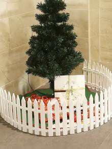 20pcs/Set 12-Inch Christmas Tree Gate, Kids & Pets Fence Barrier, Party Garden Home Decor Small White Plastic Fence Panels - Lightweight, Durable And Easy To Clean Fence For Indoor/Outdoor Garden, Flower Beds, Vegetable Patches, And Christmas Decor - Multifunctional Garden And Home Decoration, Outdoor Fencing