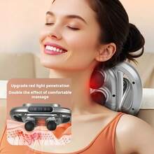 6支装智能按摩枪，Type-C充电（2000mAh锂电池），高功率输出，强劲驱动力，低噪音，LED显示屏，9种模式，20级强度调节，适用于不同身体部位，父亲节、母亲节和情人节的完美礼物