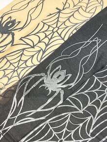 1 双裸色万圣节女式渔网紧身裤，薄蕾丝蜘蛛网哥特式 AB 连裤袜，蜘蛛条纹交叉紧身长袜，Y2K 性感黑色紧身袜 - 金色 - 查看 7