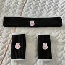 WholeNight 3件套儿童汽车安全带肩垫套、婴儿推车把手保护套、防咬口水围兜、安全带套 - 彩色 - 查看 13