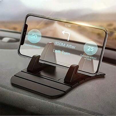 Ergonomic Silicone Dashboard Phone Holder - Non-Slip Car Phone Mount, 120° Viewing Angle For Driving, No Battery Required