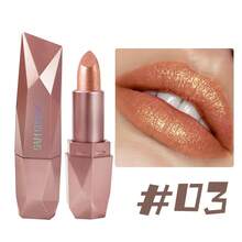 SAM SUGAR 1pc Diamond Pearl Gloss Lipstick, Waterproof, Sparkling, Moisturizing, Long-Lasting Lip Gloss, Versatile For Holidays, Parties, Stage Makeup - 彩色 - 查看 16