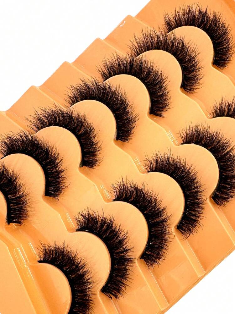 7 pares de pestañas de visón gruesas 9D de 25 mm, pestañas de visón sintético rizadas DD, pestañas dramáticas de ojo de gato, extensiones reutilizables de aspecto de visón denso. - Pestañas Fluffy - Añade 3