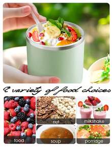 niceforyou 1pc Stainless Steel Vacuum Insulated Portable Lunch Box, Capacity Between 630ml To 1000ml. Features Portable Design And Vacuum Insulation, Durable And Sturdy. This Stylish And Practical Handheld Lunch Box Is Suitable For - Pink - View 11