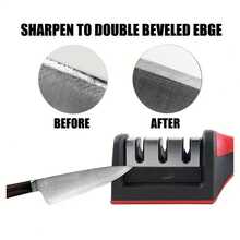 Sharpener3-Section Rapid Sharpening Diamond Sharpening Multifunctional Sharpening Kitchen Knife Sharpening Stone Hand-Held Sharpening,Kitchen Accessories,Cocina - Black - View 4