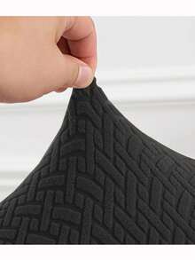 1/2/3 座躺椅沙发套弹力提花躺椅沙发套适用于躺椅沙发休闲扶手椅套家具套，4 件/6 件/8 件 - 黑色 - 查看 4