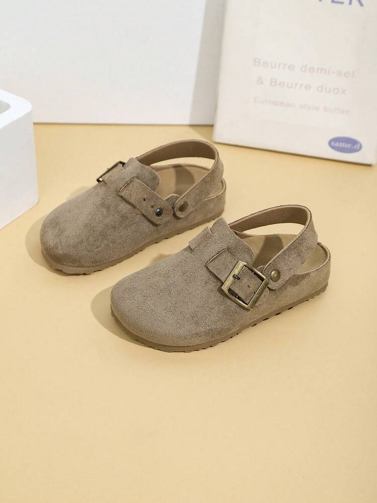 Zapatos planos tipo mule de slip-on para niñas/niños, adecuados para todas las estaciones - Caqui - Añade 5