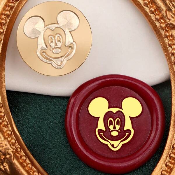 Disney 1 قطعة ختم شمع بقطر 25 مم، ختم شمع من النحاس الأصفر للأظرف والأختام الشمعية للزفاف والحفلات، طقم ختم شمعي هدية