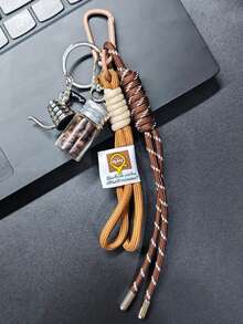 Handmade Coffee Series Pendant, Real Coffee Bean Iced Americano Shaped, Multifunctional Metal Coffee Pot Keychain, Can Be Used As Car Pendant, Backpack Decoration, Handbag Accessory, Suitable For Both Men And Women, An Ideal Gift For Y2K Autumn Season - Multicolor - View 8