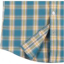 Mens Short Sleeve Plaid Button Down Shirt Western Casual Shirts With Two Pocketshalloween - 湖藍色 - 查看 8