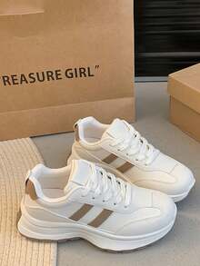 Teens' Casual Sneakers, Back To School Bestseller For Autumn/Winter, Non-Slip & Durable Girls' Shoes, Versatile Sports & Leisure Small White Shoes