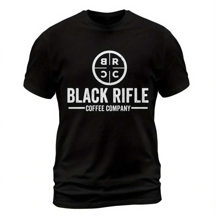 Black Rifle Coffee Company Logo T-Shirt, Made In USA, Sizes S-5XL,Men's Summer Round Neck Short Sleeved Casual Cotton Print - màu đen - Xem 1