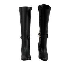 Bota Larga Alta para mujer Comoda Ligera Juvenil Kuali Shoes - Negro - Ver 4