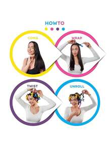 42pcs/Pack Universal Hair Curler Pads, Heat Resistant Foam Rollers, Rubber Curling Rods, Heat Insulation Curling Rods, PVC Bag Packed Hair Curling Rods - Multicolor - View 6