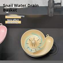 1pc Creative Snail Shaped Sink Strainer - Automatic Cleaning Gravity Flow, Multifunctional Kitchen Sink Drain Basket, Durable Plastic Washable Design, Light Color (Beige, Pink) - Effortless Sink And Bathtub Drainage Tool