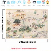 2D Flat Banner, 1pc Cartoon Forest Theme Vinyl Photography Backdrop Studio Quality High-Resolution Print Birthday Party Decoration Banner Holiday Photo Booth Props 2D Design