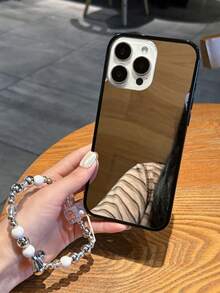 1 pieza Funda de espejo con marco negro, compatible con modelos de teléfono 11/12/12 Pro/12 Pro Max/13/13 Pro/13 Pro Max/14/14 Pro/14 Pro Max/15/15 Pro/15 Pro Max/16/16 Pro/16 Pro Max/16 Plus/17/17 Pro/17 Pro Max/17 AIR - Negro - Ver 2