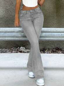 MYOURSA Low Rise Y2k Stretchy Bootcut Flare Leg Jeans
