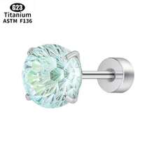 SENLANSP 1pc Luxury G23 Titanium Internally Threaded Dermal Anchor With Synthetic Opal Centered Rose, Perfect Gift, Hypoallergenic, Comfortable Wear