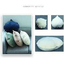 Cuscino a forma di foglia, cuscino carino, cuscino a forma di pianta, cuscino a forma di foglia morbido, adatto per camera da letto, divano, soggiorno, decorazione per la casa (45 x 45 cm) - Bianco - Visualizzare 3