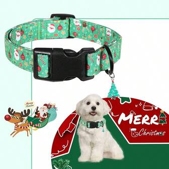 Collar de Navidad ajustable para perros con muñeco de nieve, Papá Noel, bastón de caramelo navideño, disfraz festivo para perros pequeños, medianos y grandes