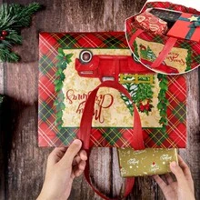 1/8/16Pcs Christmas Gift Bags, Christmas Tote Bags With Handles, Christmas Snack Bags, Multifunctional Non-Woven Christmas Bags For Gift Wrapping Shopping, Christmas Party Supplies