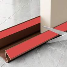 PVC 门底密封条，适用于卧室门，缝隙阻挡器，粘性扫挡风条，适合门厚 1.377-2.165 英寸，密封缝隙 0.0787-0.787 英寸，总长度 36.61 英寸