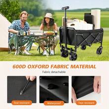 Heavy-Duty High-Carbon Steel Frame Multi-Purpose Cart With All-Terrain Foldable Wheels - 220 Lb Load Capacity, Lightweight And Durable For Camping, Beach, Garden, Shopping And Outdoor Use - Black, Perfect Christmas/Halloween Gift, Gardening Cart Utility Cart, Multi-Purpose Rolling Storage Cart, Sturdy Wheel Construction - Black Mini - 查看 7