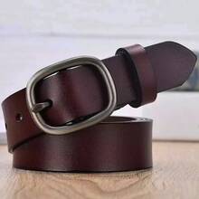 1件装加大码女士咖啡色高品质搭扣简约百搭腰带，适合搭配短裤、裙子，日常穿着，大学校园、通勤、正式场合皆宜，尺码S-3XL，情人节好礼。 - C - 查看 2