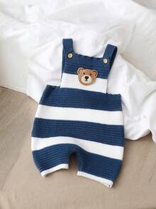 Nika Baby Jardineira para bebê Amor em Listras 0 a 3 meses