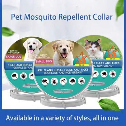 1 pieza Collar antipulgas y garrapatas para mascotas de 38/70 cm, adecuado para gatos y perros, ajustable, diseño de liberación rápida cómodo, efectivo durante 1 semana, contiene ingredientes naturales, para cachorros de 7 semanas en adelante, suministros para mascotas