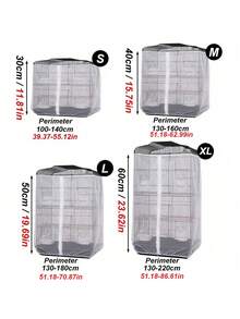 1 pezzo Copertura per gabbia per uccelli in rete con cerniera, accessorio per gabbia traspirante e anti-zanzare e anti-polvere, adatto per uccelli e piccoli animali domestici, per tutte le stagioni - Multicolore - Visualizzare 3