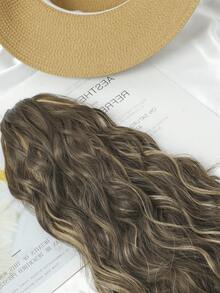 18" Ponytail Extension Claw Long Multi Layered Hair Fluffy Thick Water Wave Hair Jaw Clip In Fake Pony Tails Fake Hair Soft Natural Looking Synthetic Hairpiece For Women Brown With Caramel Blonde Highlights Hair Extensions - 間色 - 查看 5