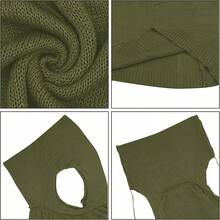 Women Knitted Hoodie Sweater Vest Sleeveless Hollow Out Hooded Crop Top Streetwear Rave Oufit - 墨綠色 - 查看 6