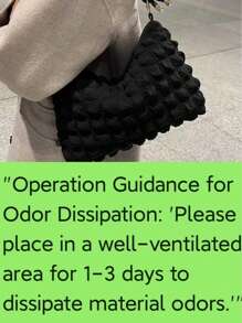 1pc Fashionable Solid Color Pleated Bubble Shoulder Bag, Casual & Versatile Women Shoulder Bags