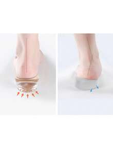 2 件高弹减震鞋垫，男女舒适脚跟保护垫，适合运动鞋和休闲鞋 - 米色 - 查看 4