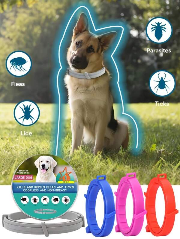 1pc 38/70CM Pet Anti Flea Ticks Antiparasitic Dog Cats Collar Protection Retractable Comfortable Breakaway Collars Kittens Large Dog Need To Continue To Wear A Week, The Effect Is More Effective With Comfortable Quick Release Design, Contains Natural Ingredients To Prevent Skin Infections, Safe For Puppies Over 7 Weeks, Dog Accessories