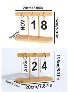 1pc Nordic Style Luxury Flip Page Calendar Desktop Organizer, Home Decor For Living Room, Entryway, Office, Bookshelf Back To School
