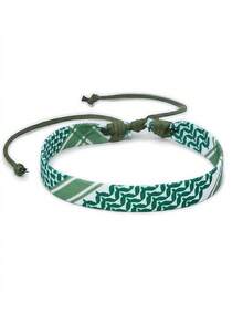 1 件时尚布艺手链，编织简约波西米亚棉质手链，男女通用，节日礼物 - 查看 6