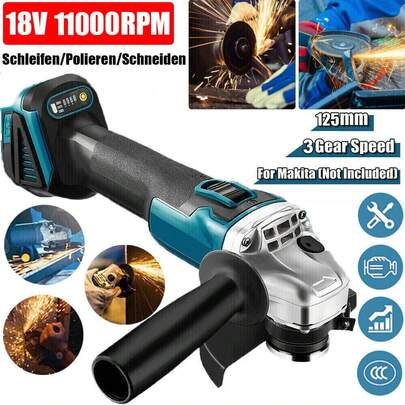 Winkelschleifer & Trennschleifer – Vielseitig für Schneiden, Schleifen, Polieren (ergonomischer Softgriff, links/rechts montierbar, mit Schleifscheibe & Wollpolierscheibe) – Für Holz & Metall